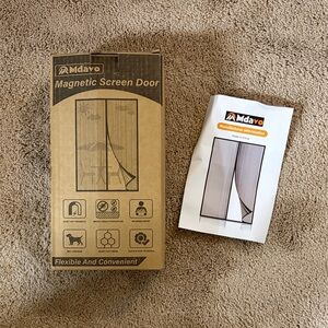 Mdavo Magnetic Screen Door - Black Mesh Brand New 32in. X 96in. With Manual